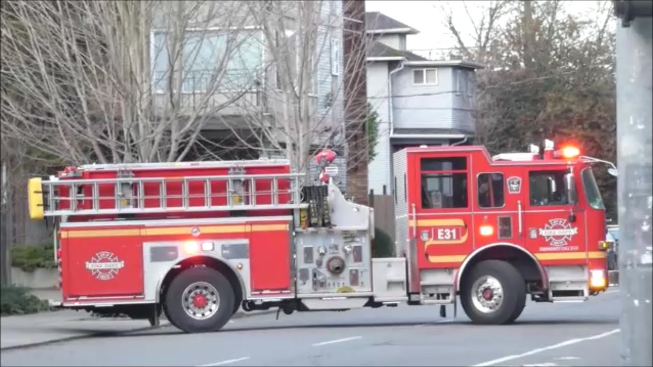 [B Roll] Seattle Fire units returning to Station 17 + theater fire ...