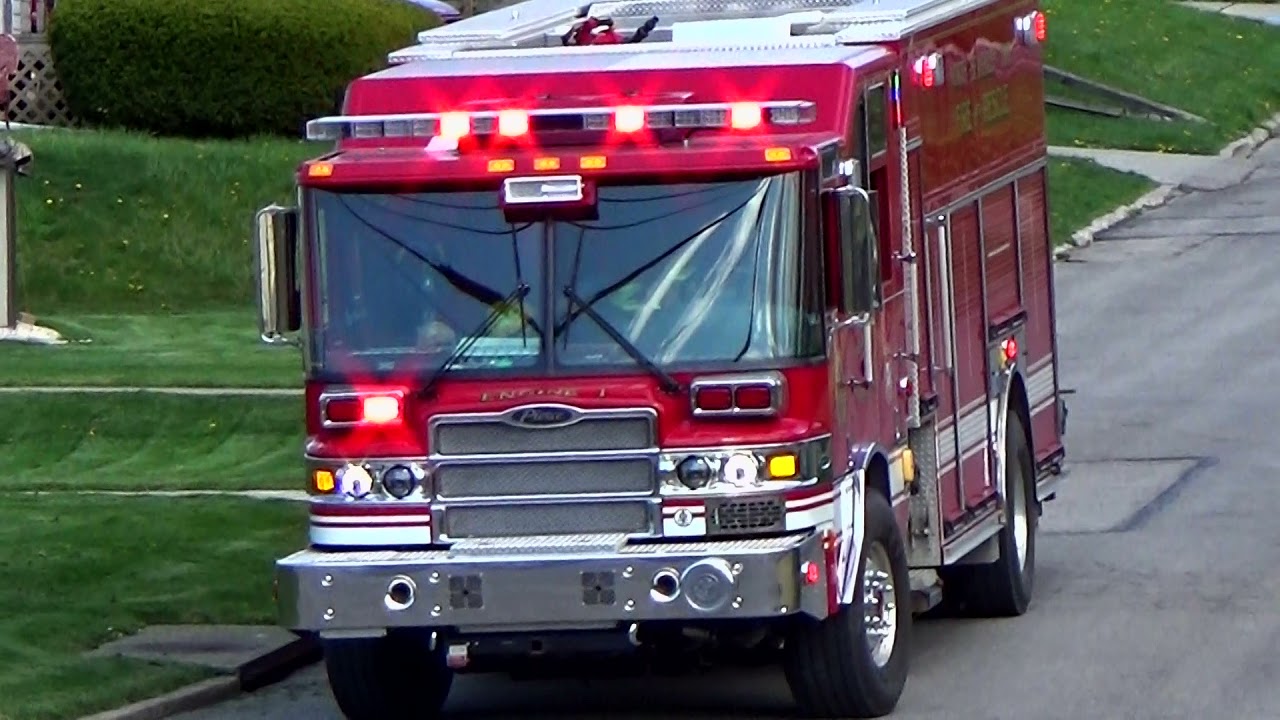 Siren Filled Emergency Fire Apparatus Response To A Porch Fire Hometown ...