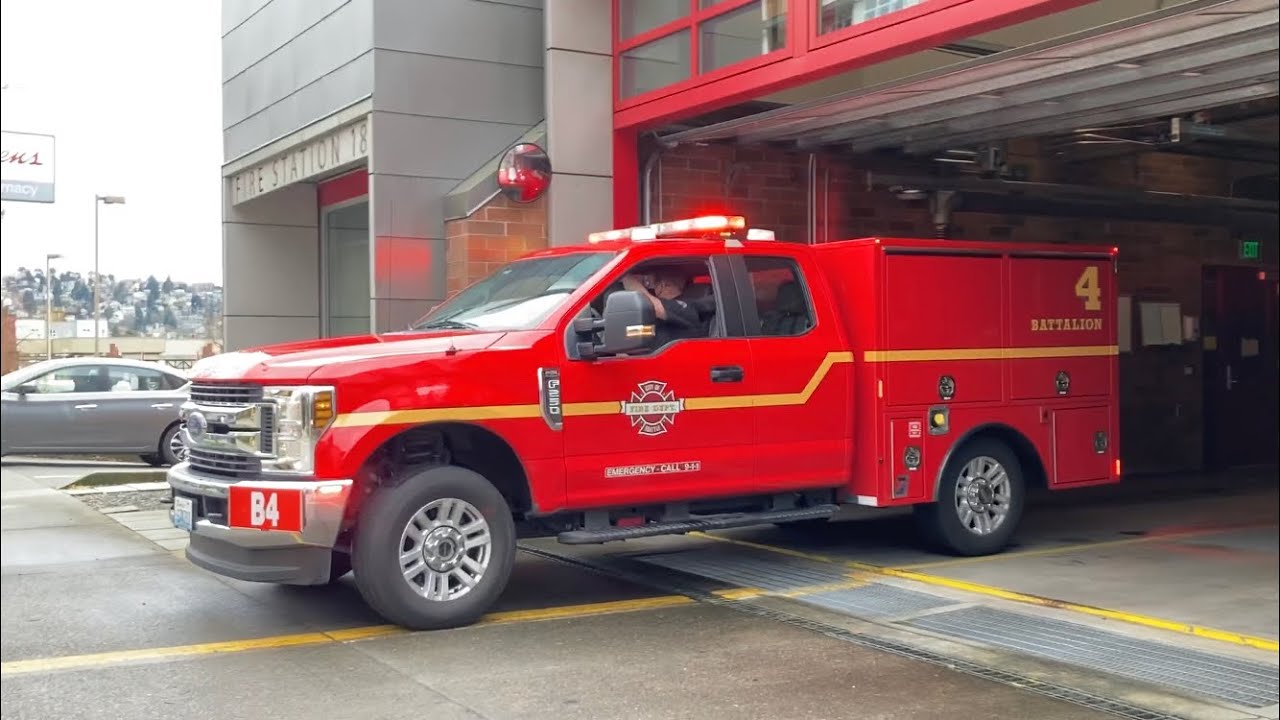 Seattle Fire Department Engine 18 Battalion 4 And Ladder 8 Responding Seattle Fire Department 