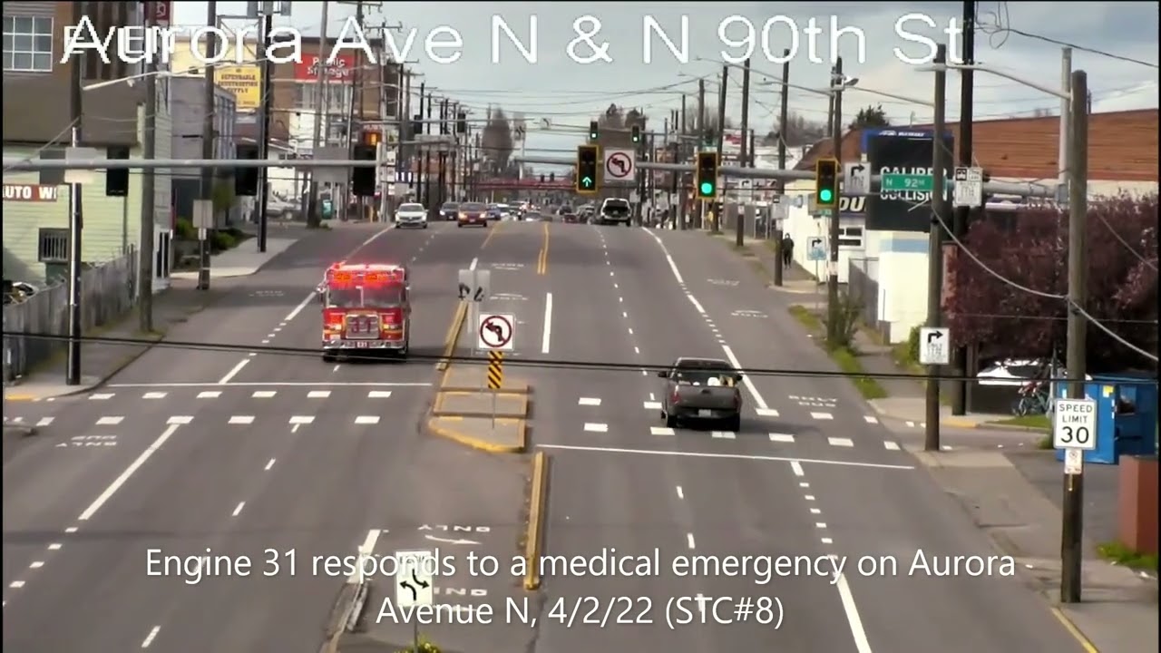 Traffic Cameras Seattle Fire Department Response Compilation 1 (Clips