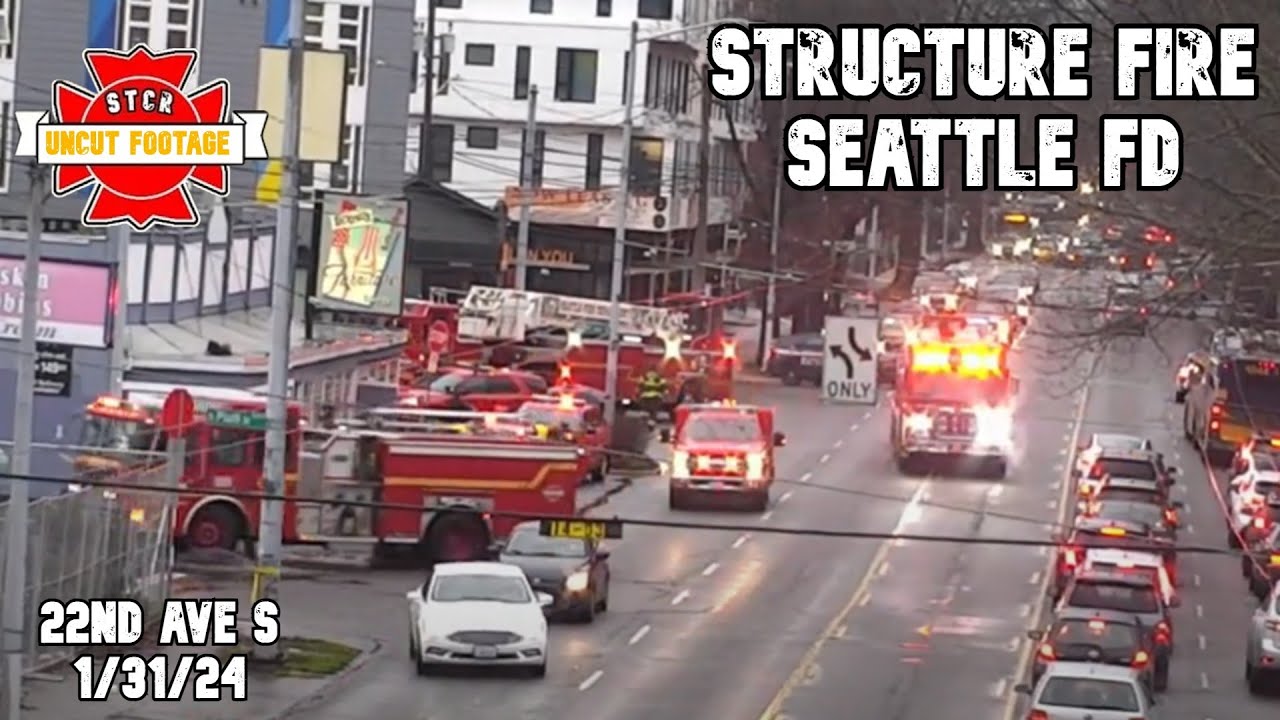 UNCUT FOOTAGE: Seattle Fire response to an apartment fire Seattle Fire ...